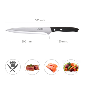 Coltello da Chef Aspen, Lama in Acciaio Inossidabile, 20 cm, Nero - Product Image 2