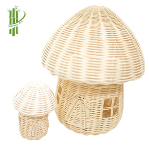 Petit rangement en osier bambou fait à la main jouet éducatif bricolage pour enfants 5-7 ans chambre décor champignon rotin maison - Product Image 3