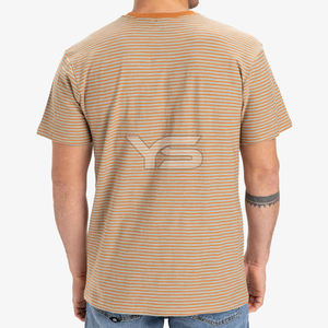 เสื้อยืดผู้ชายดีไซน์สีทึบแบบลำลองผ้าเจอร์ซีย์น้ำหนักเบาย้อมธรรมดาและผ้านอนวูฟเวน - Product Image 4