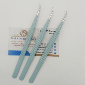 Pinzas de aislamiento de 45 grados para extensiones de pestañas Pinzas de pestañas de volumen de acero inoxidable con puntas puntiagudas inclinadas Muestra gratis - Product Image 2