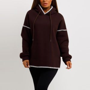 OEM Logo personnalisé femmes coton coréen sweats à capuche avec mode solide manches longues pour l'hiver vente en gros - Product Image 5