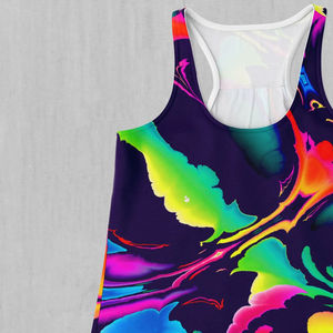 Women's Colorful Abstract Print Tank <b>Top</b> Scoop Neck Knitted Breathable Casual Workout <b>Top</b> Comfortable <b>Low</b> Price OEM Service - Product Image 2