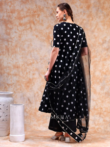 Conjunto de Angrakha con Estampado de Lunares DIL KASH para Mujer, Conjunto de Kurta y Dupatta de Georgette, Ropa Étnica Elegante, Conjunto de Moda Festiva para Fiesta 2025 - Product Image 5