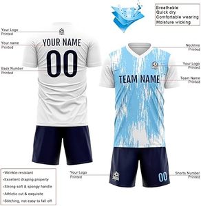 Customizable Soccer Uniform <b>Set</b>-100% Cotton Quick Dry Unisex Adult Sizes - Product Image 4