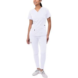 Juego de Bata de laboratorio tejida con cuello en V para enfermeras y médicos con ropa para fregar las manos-Ropa de trabajo de hospital unisex - Product Image 3