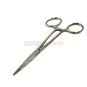 Hemostatos de acero inoxidable de primera calidad, juego de pinzas de pesca de 5 pulgadas, puntas rectas curvas, mordazas dentadas, agarre, instrumentos médicos de bloqueo - Product Image 6