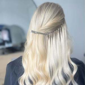 Extensions de cheveux humains Remy 12A I-Tip, lisses # 51/60 Mélange Champagne Platine Blond Doux - Product Image 6