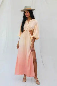 Collection de vêtements de plage chauds pour femmes nouvelle robe boutonnée à manches courtes en rayonne avec col en V pour le plaisir de la plage - Product Image 2