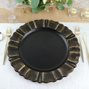 Table Setting <b>Plate</b> Black Charger <b>Plate</b> Dinner Charger <b>Plates</b> Place <b>Mats</b> Wholesale Hotel Restaurant Supplies in Low Price - Product Image 5