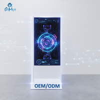 Layar OLED Transparan 55 Inci untuk Iklan di Lift, Layar Sentuh Interaktif untuk Pameran, Etalase, Pasokan Pabrik Ritel