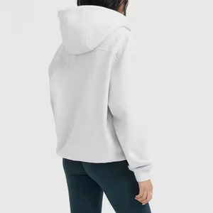 Sudadera con capucha de gran tamaño para mujer 100% Material de algodón ligero transpirable Impresión de logotipo personalizado OEM - Product Image 6