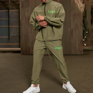 Survêtement de sport imprimé ajusté à la mode pour hommes, combinaison de sport deux pièces vierge avec impression numérique pour l'hiver - Product Image 3