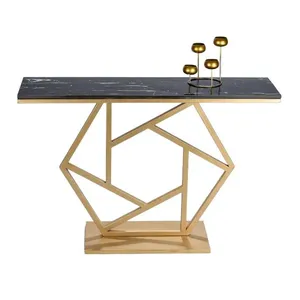 Luxurious Contemporary <b>Console</b> <b>Table</b> In Hexagonal Design with Black <b>Marble</b> Furniture Manufacturer Wholesaler Factory Direct Sale - Product Image 2