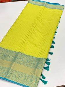 Nouveau design de sari en soie douce pour femmes, tissage de fleurs Kan-Chi en coton - Product Image 2