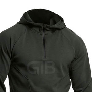 Vente en gros de services OEM de sweats à capuche à demi fermeture éclair, de meilleure conception, de couleur simple et légère. - Product Image 5