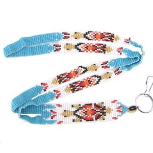 Cordones de cuentas de semillas hechos a mano ligeros para uso de identificación escolar Cordones de cuentas de semillas de colores con estilo con diseño de bordado - Product Image 2