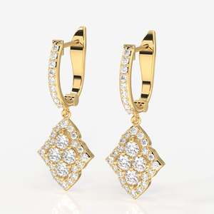 ต่างหูทอง18K แบบห้อยประดับเพชร - Product Image 3
