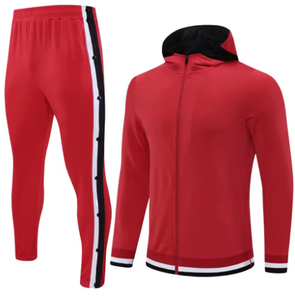 ใหม่ชุดวอร์มลายทางสำหรับผู้ชายชุดวิ่งออกกำลังกายแบบลำลองพร้อมปกคอตั้งมีโลโก้ด้านหน้าให้เลือกไซส์พิเศษ - Product Image 5