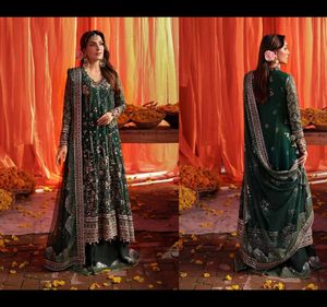 2025 nureh ชุดเดรสผ้าชีฟอง4ชิ้นตกแต่งและปักลายหรูหราพร้อมชุด dupatta pakistani salwar kameez - Product Image 4