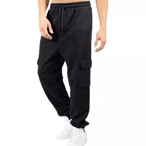 Pantalons de jogging décontractés en coton léger pour homme, taille mi-haute, avec poches latérales, respirants, séchage rapide, noir, style hip-hop - Product Image 1