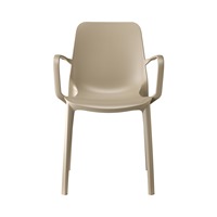 Fauteuil de salle à manger empilable en technopolymère recyclé pour usage intérieur et extérieur, chaise de restaurant, café, terrasse, fabriqué en Italie