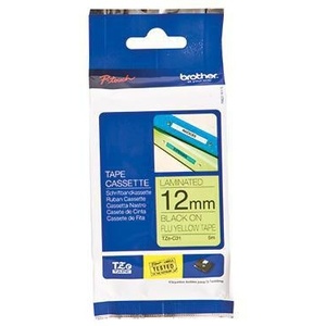 Cinta Adhesiva para Etiquetas de Oficina Brother P-touch TZe-C31 de 12 mm x 5 m, Color Amarillo Señal/Negro - Product Image 1