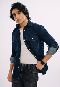 เสื้อเชิ้ตเดนิมผ้าฝ้าย 100% น้ำหนักเบาสำหรับผู้ชาย เหมาะสำหรับการเดินทาง สไตล์คลาสสิก สีซีดแบบธรรมชาติ เป็นมิตรกับสิ่งแวดล้อม ไม่ยับ ทรงปกติ - Product Image 5