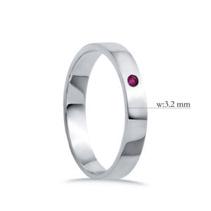 Anillo de diseño liso joyería de plata hecha a mano minimalista una piedra rubí CZ venta al por mayor joyería de plata esterlina 925 turca - Product Image 3