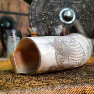 Tasse en corne naturelle faite à la main, verres rustiques écologiques, tasse élégante et durable, parfaite pour le café, le thé, le whisky, les repas de bureau - Product Image 2