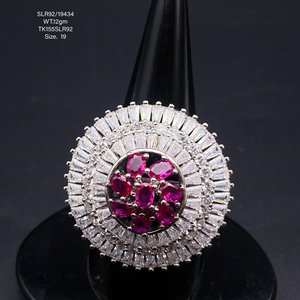 Fabricación de circón rosa, accesorios de joyería chapados en oro personalizados, anillos, regalo de Navidad, anillo de joyería fina, anillos de banda de plata 925 - Product Image 1