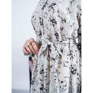 Robe en coton ADAH imprimée, coupe classique, style élégant et décontracté pour femme de bureau, respirante, longueur genou, taille basse, idéale pour les mariages et les fêtes - Product Image 4