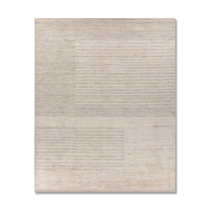 Alfombra Grande de Lana Tejida a Mano Tesoro, Color Marfil, Rectangular, para Entrada, Dormitorio, Hecha a Mano, Hwl-419 - Product Image 1