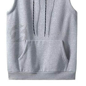 Fashionable Winter Workout Lightweight <b>Sleeveless</b> Zipper-Up Fleece Hoodies Plain Dyed Customize Size Breathable Gym <b>Hoodie</b> for - Product Image 4
