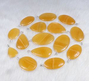 Pendentif en calcite jaune serti de pierres précieuses personnalisées pour les commandes en gros - Product Image 2