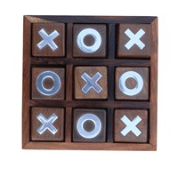 Jeu de Tic Tac Toe carré en bois fait main, écologique et parfait pour les enfants et les familles, jeu de table multijoueur - Montessori éducatif