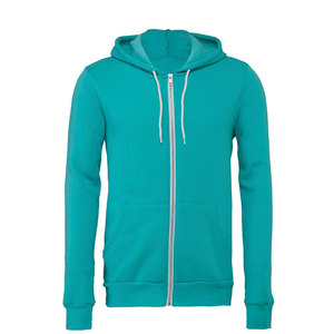 Sweat-shirt zippé avec texte ou logo brodé personnalisé Sweat-shirt à capuche avec fermeture éclair en toile Bella personnalisé Pull à capuche avec logo d'entreprise - Product Image 4