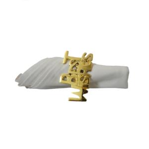 Accessoires de table de mariage et de fête Porte-serviettes élégant Anneau de serviette classique plaqué or Centre de table de table - Product Image 6