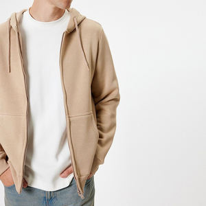 Sudadera con capucha y cremallera para hombre, para gimnasio, invierno, OEM, la mejor calidad, diseño personalizado, transpirable, cortavientos, 100% algodón, forro polar sólido, con bolsillo, cuello bajo - Product Image 5