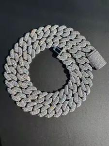 Último chapado en oro blanco 10/14/18/MM collar de eslabones de cadena cubana multicolor pesado para mujeres y hombres - Product Image 4