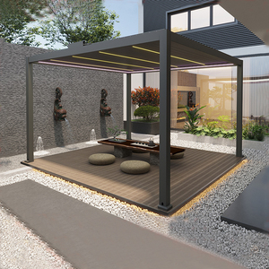 Kanopi tenda teras struktur alumunium Tiongkok naungan matahari dapat diatur dengan fitur paviliun penutup Pergola tahan air - Product Image 2