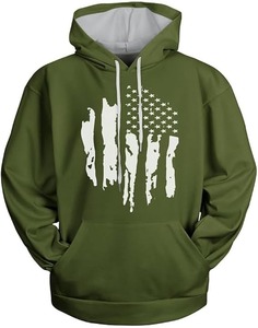 เสื้อฮู้ดกราฟิกสำหรับผู้ชายเสื้อสเวตเชิ้ตแบบสวมหัวมีกระเป๋าแขนยาวลายธงชาติอเมริกันรักชาติอเมริกาอเมริกา - Product Image 3