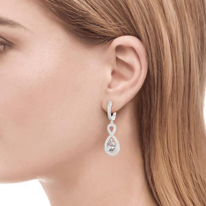 Jeulia <b>Infinity</b> Love Pear Cut Sterling Silver Fashion Drop <b>Earrings</b> - Product Image 4