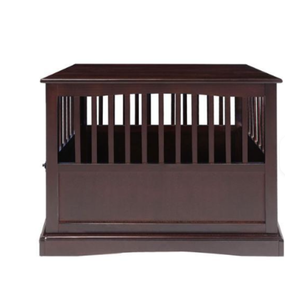 Recién llegado: Jaula grande de madera para mascotas, casa para perros, mesa auxiliar, mesita de noche, color espresso - Product Image 1