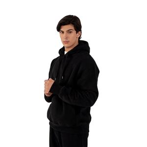 Sweat-shirt à capuche classique pour homme, en polaire brossé chaud, vêtement décontracté d'hiver - Product Image 1