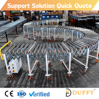 Convoyeur à rouleaux flexible et extensible sur mesure de 1000 mm de large avec transmission par courroie multi-croisillons pour la manutention de matériaux en entrepôt