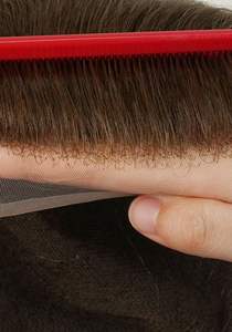 Perruque complète pour homme, faite à la main, en cheveux humains vierges Remy, avec dentelle, ligne de cheveux naturelle, cuticules alignées, longue, droite, respirante, pour remplacement - Product Image 5