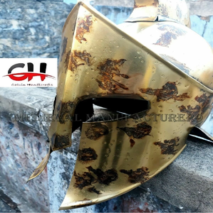Roi médiéval Leonidas casque spartiate en métal Costume de guerrier armure médiévale Costume spartiate casque Calvin artisanat - Product Image 1