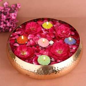 Tazón Redondo de Latón de Diseño Moderno, Ecológico, para Servir Frutas y Ensaladas, con Acabado Pulido - Product Image 1