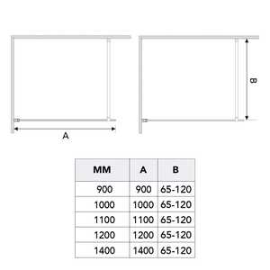100CM Clear Glass and <b>Black</b> Frame Walk-In Shower <b>Bathroom</b> <b>Sets</b> - Product Image 6