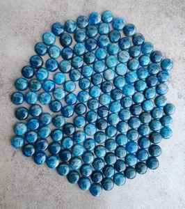 Apatita de neón natural Forma redonda Forma de pera Lote al por mayor Cabujón Parte posterior plana Tamaño libre Piedras preciosas Fabricación de joyería fina hecha a mano - Product Image 6